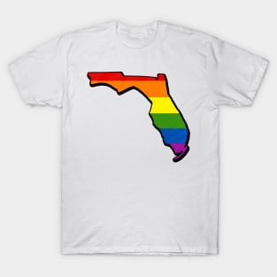 Rainbow Florida Outline T-Shirt